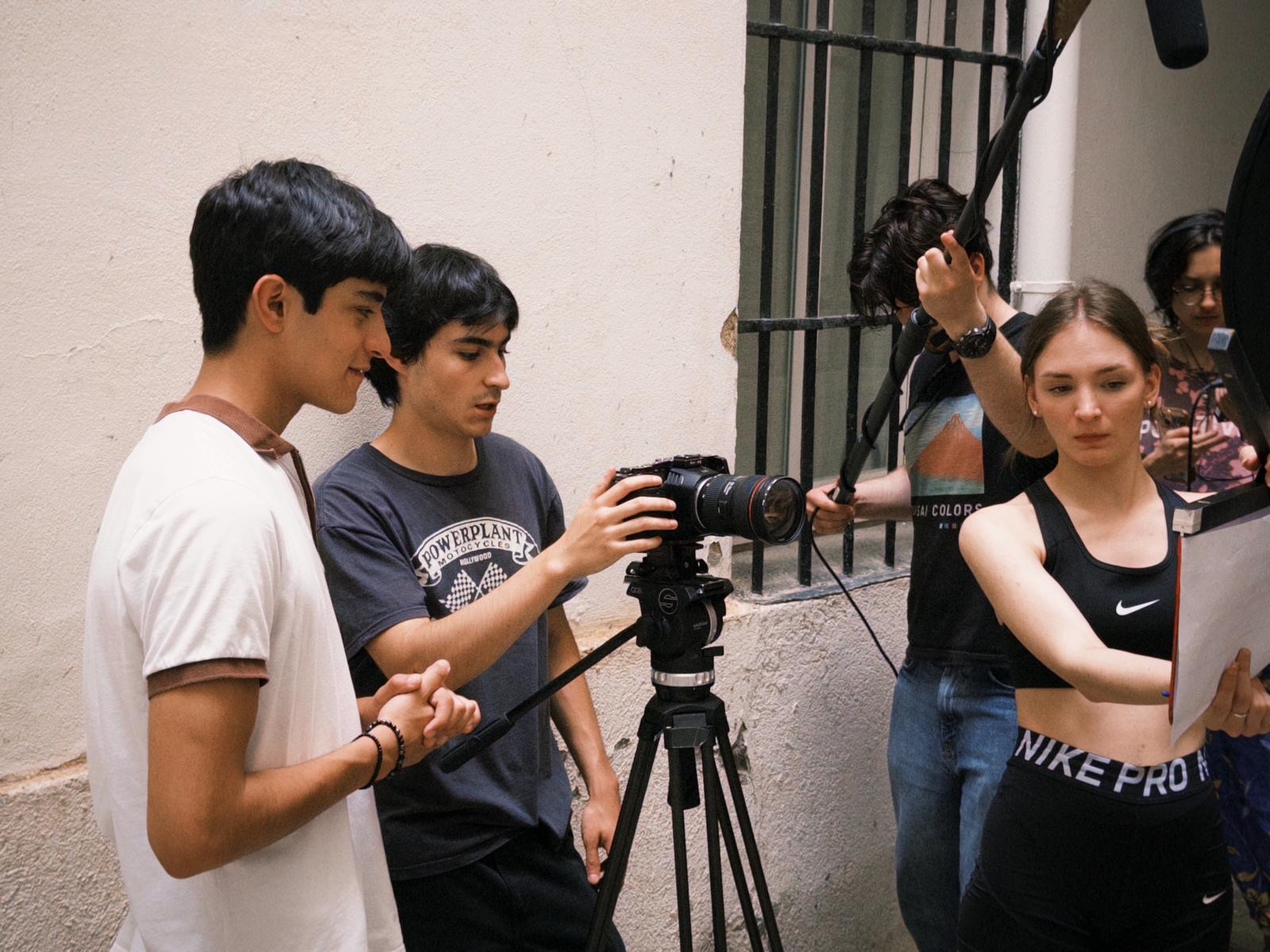 Film crew on set